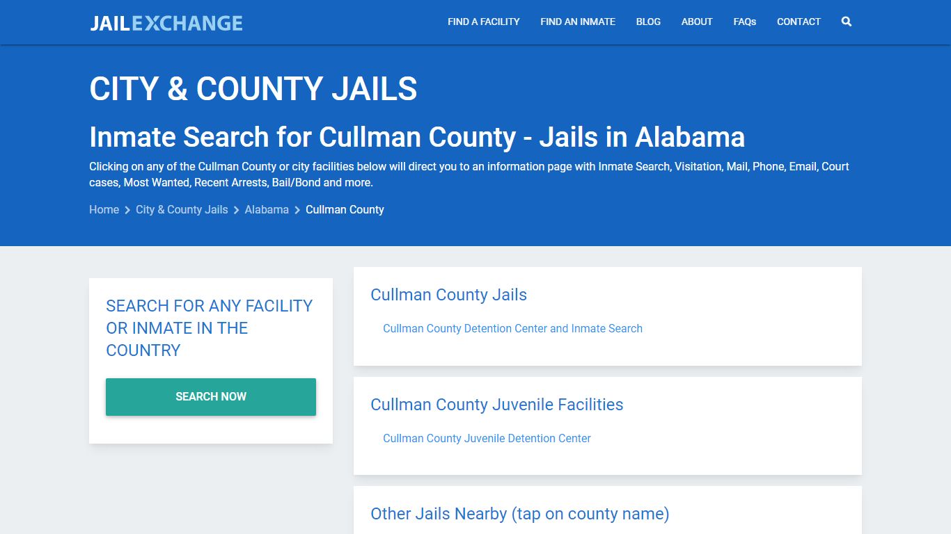 Inmate Search for Cullman County | Jails in Alabama - Jail Exchange